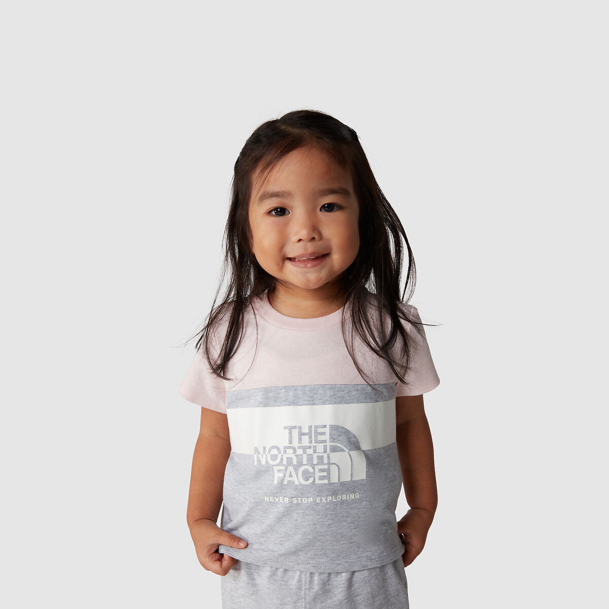 T-Shirt/Shorts Outfit pink + grey, THE NORTH FACE