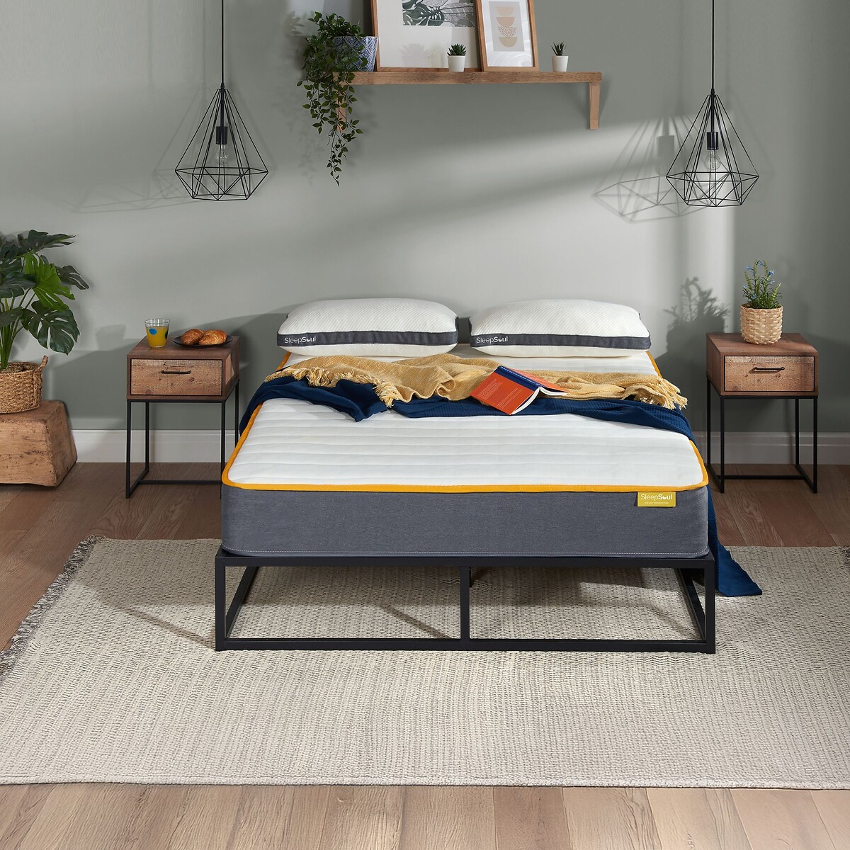 SleepSoul Comfort Pocket Hybrid Mattress white/grey, SLEEPSOUL