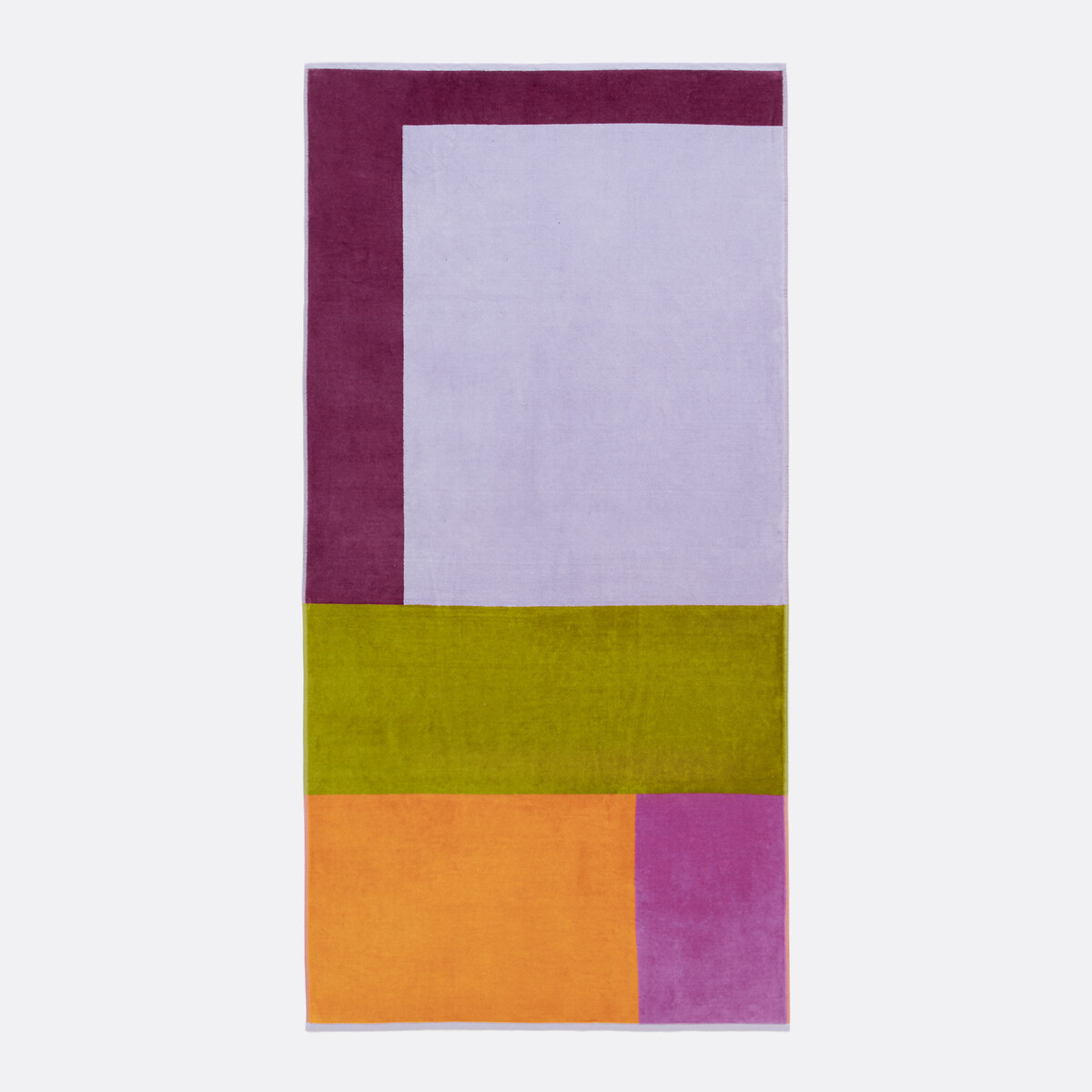 Drap de plage éponge velours, Palavas lilas/vert/orange, LA REDOUTE INTERIEURS