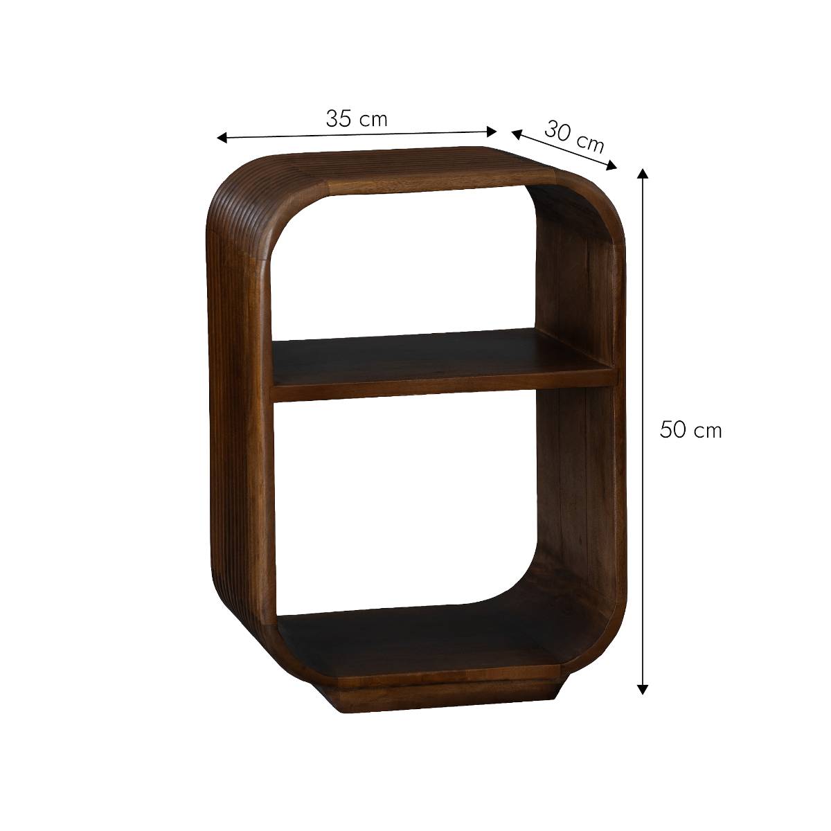 Table de chevet en bois de manguier MAORA bois foncé, MADE IN MEUBLES
