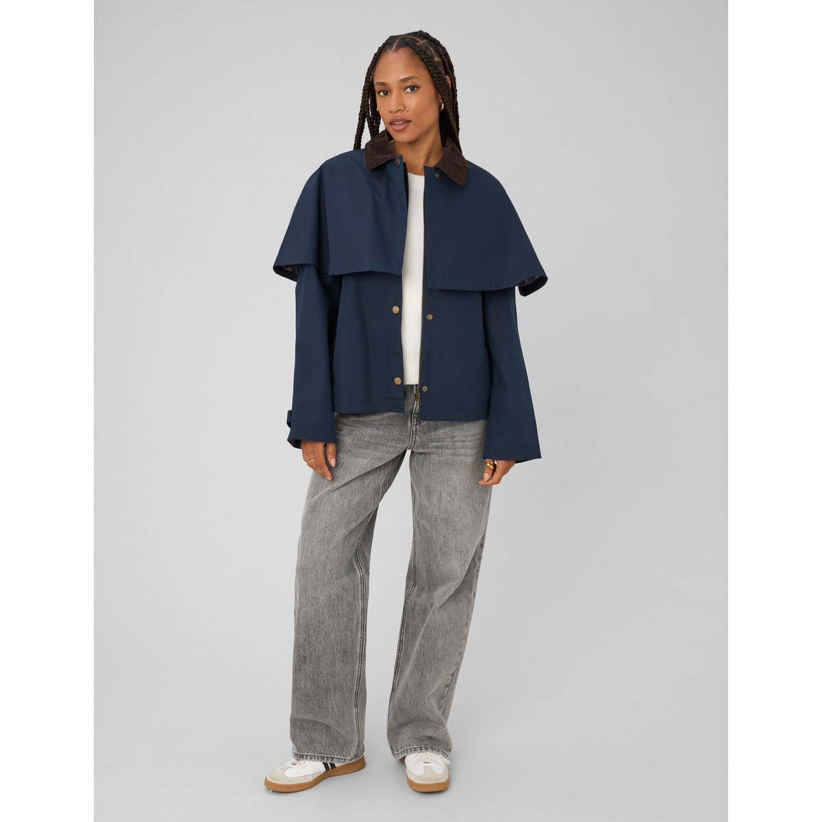 Veste cape amovible bleu foncé, BZB