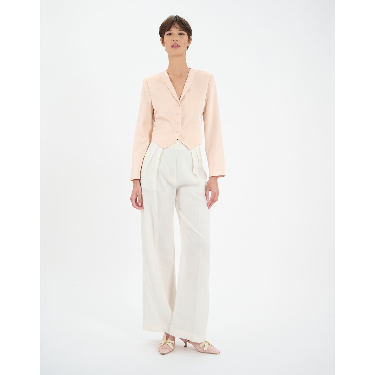Veste-boléro Ole rose pâle pale pink, INES DE LA FRESSANGE PARIS