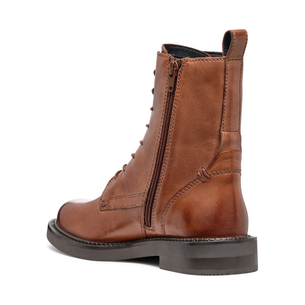 Bottines lacées en cuir, SERILDA marron clair, GEOX