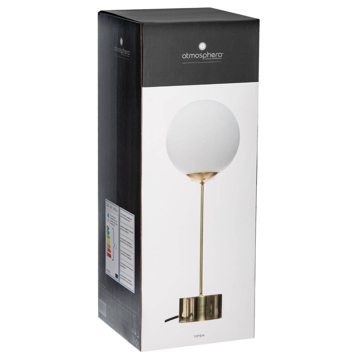 Lampe à poser verre DRIS doré, ATMOSPHERA