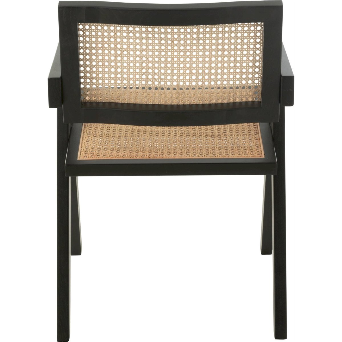 Chaise en frêne et rotin noir et rotin naturel, RECOLLECTION