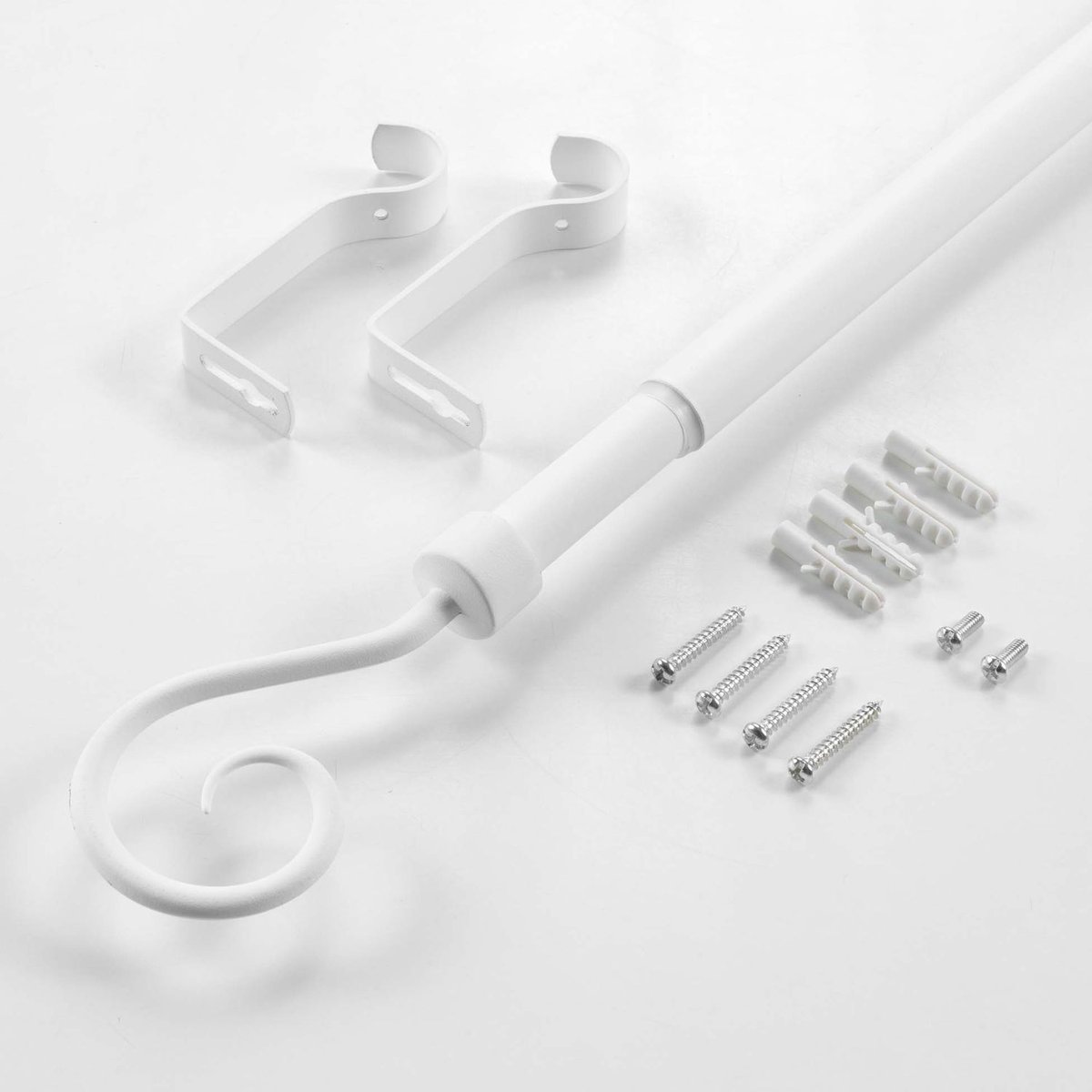 Kit de tringle à rideaux extensible ARABESQUE blanc, TOILINUX