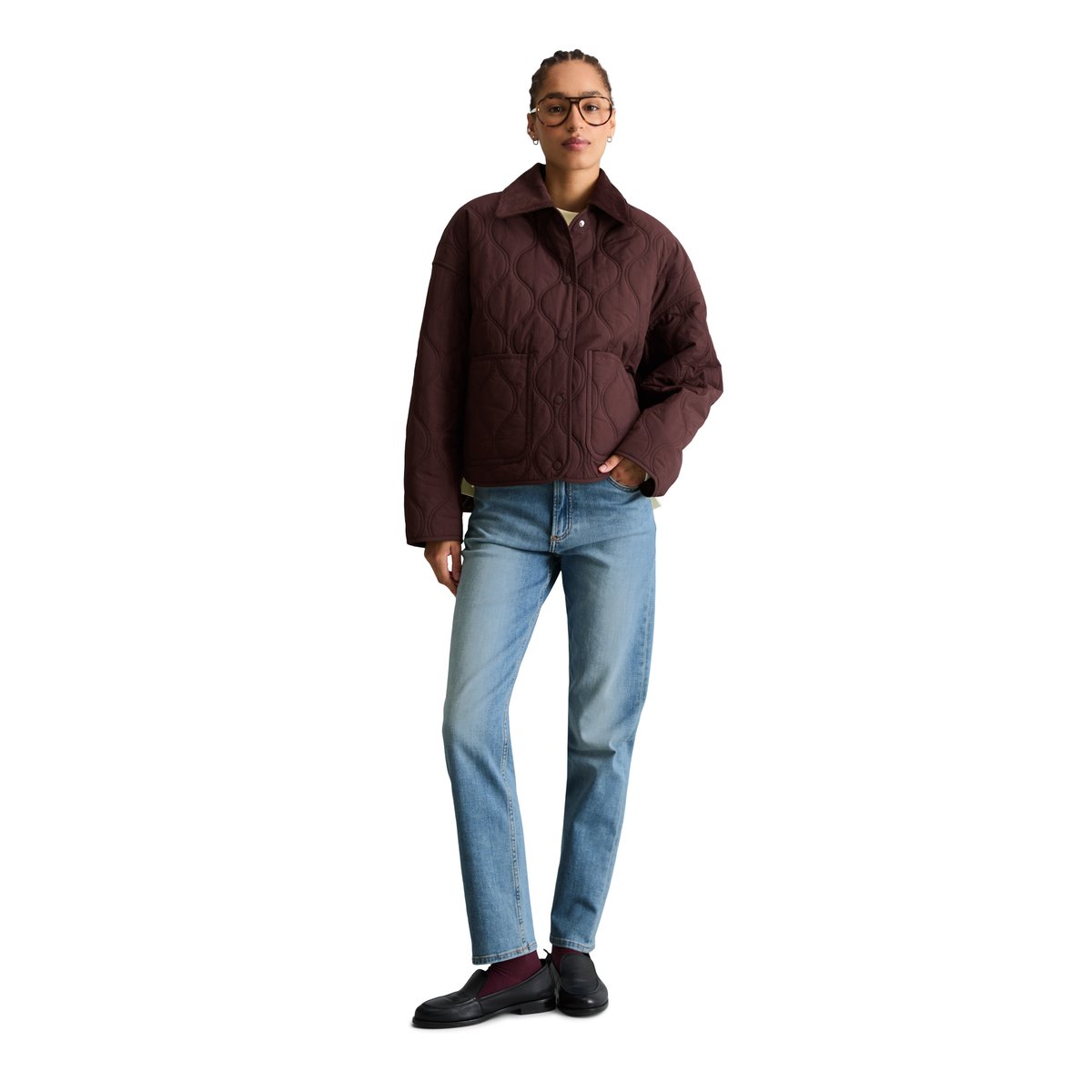 Veste matelassée style barn regular en nylon recyclé marron, MARC O’POLO DENIM