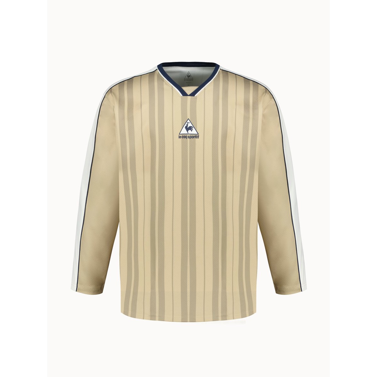 Maillot relax en double face avec bandes ton sur ton JERSEY safari/marshmallow, LE COQ SPORTIF