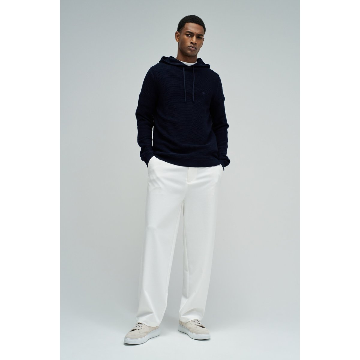 HOODIE EN MAILLE TEXTURÉE bleu, SALSA JEANS