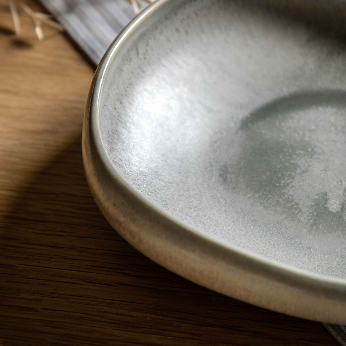 Set of 4 Pebble Glaze Pasta Bowls dove grey, ÉDITÉ
