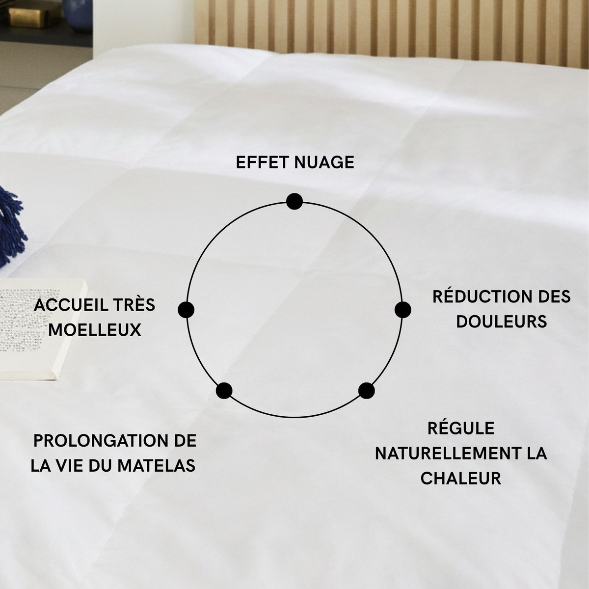 Surmatelas duvet et plumes de canard Rêve blanc, SOMEO