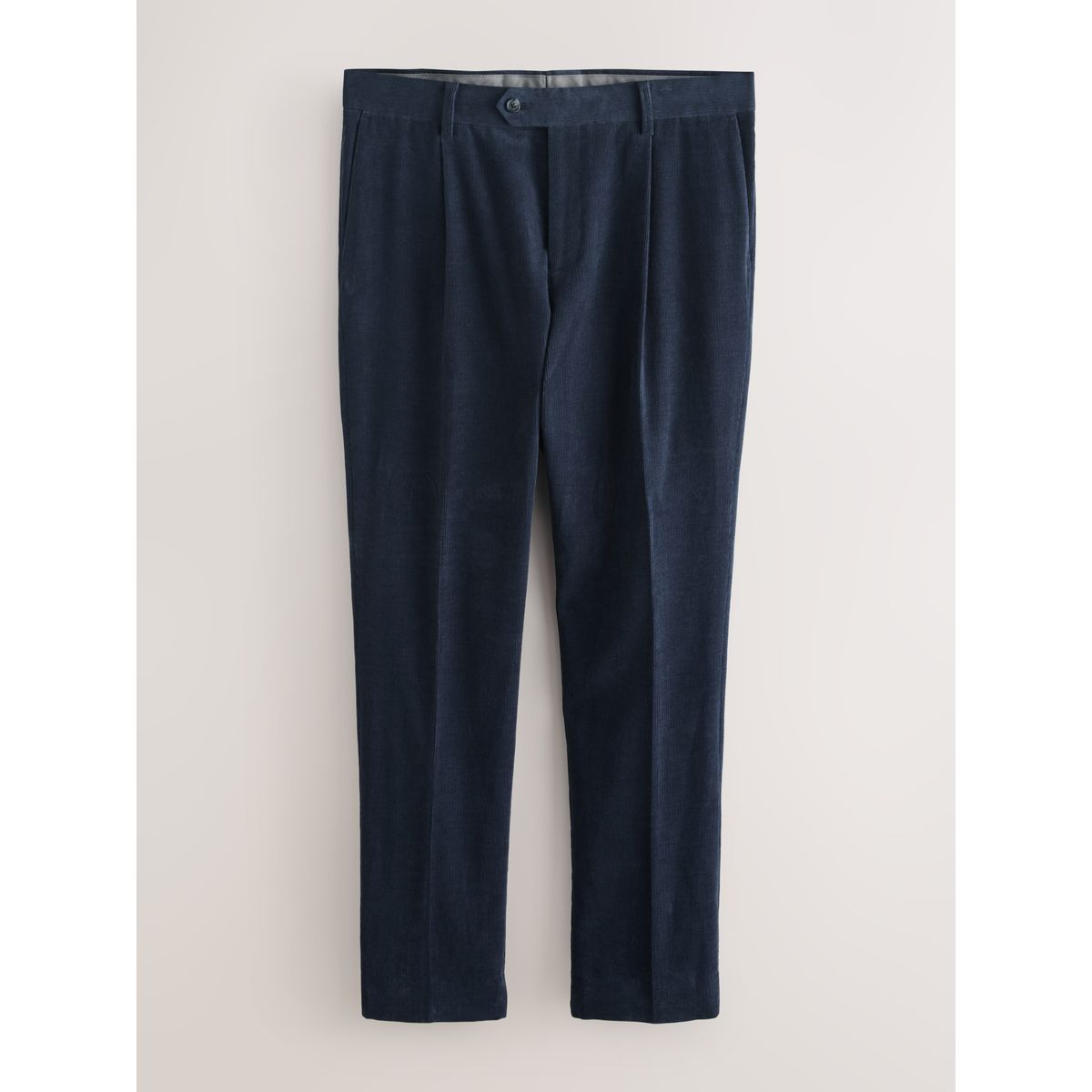 Pantalon de costume slim en velours côtelé bleu marine, NEXT