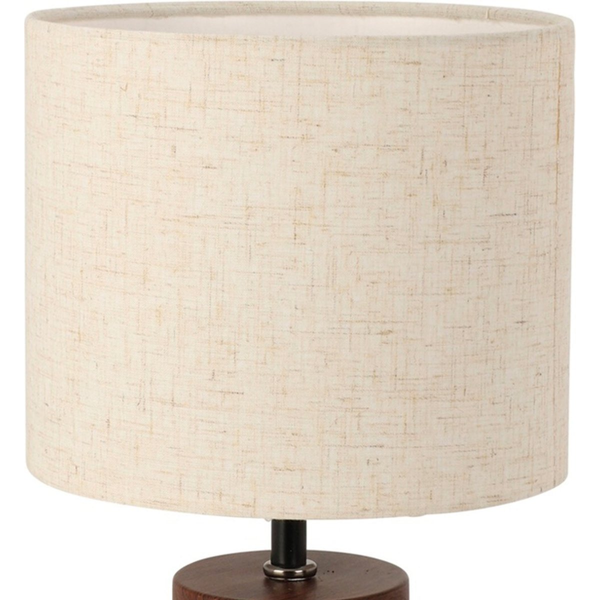 Lampe à poser céramique effet bois et abat-jour beige 18x18x30cm bois, WADIGA