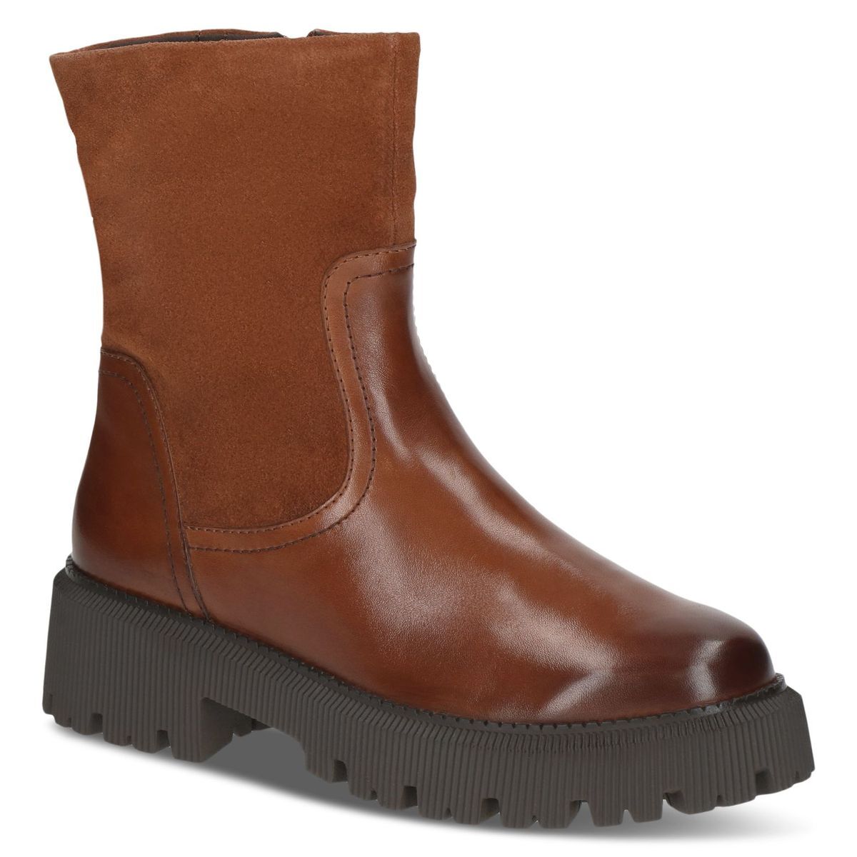 Bottine fourée marron chocolat nubuck, CAPRICE