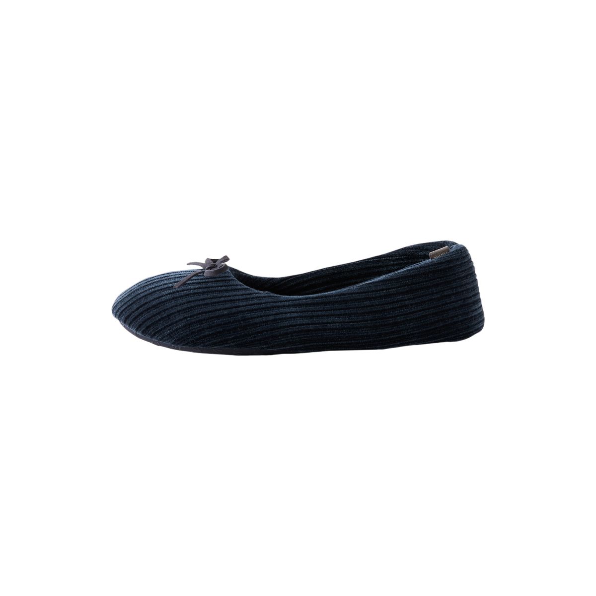 Chaussons ballerines en velours côtelé à nœud bleu marine, NEXT