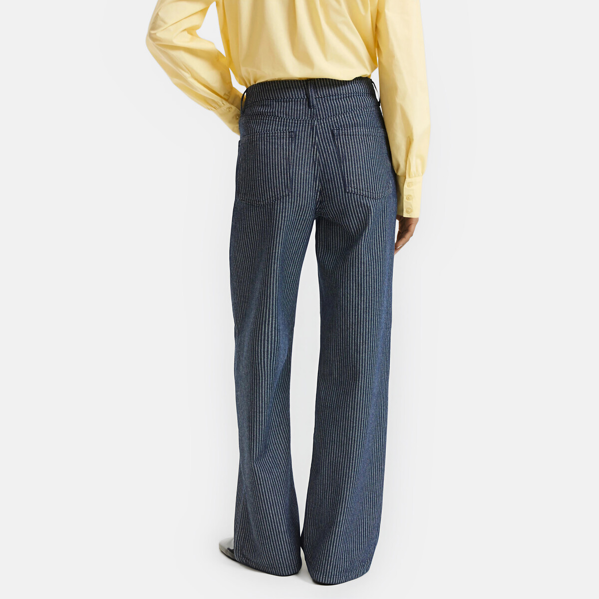 Jean large femme à rayures rayé bleu marine/blanc, LA REDOUTE COLLECTIONS