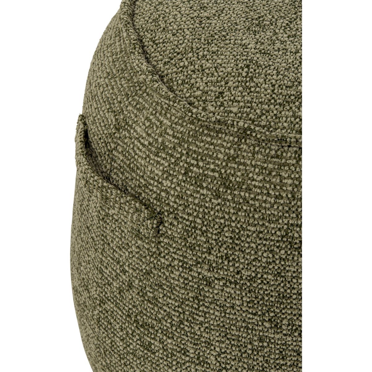 Pouf rond en tissu texturé vert, RECOLLECTION