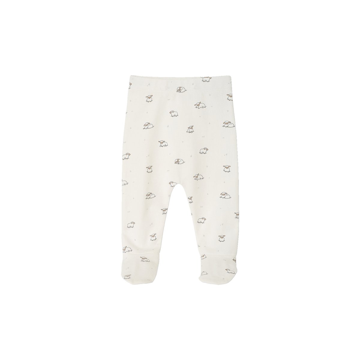 Lot de 2 pantalons naissance à pieds cappuccino, VERTBAUDET