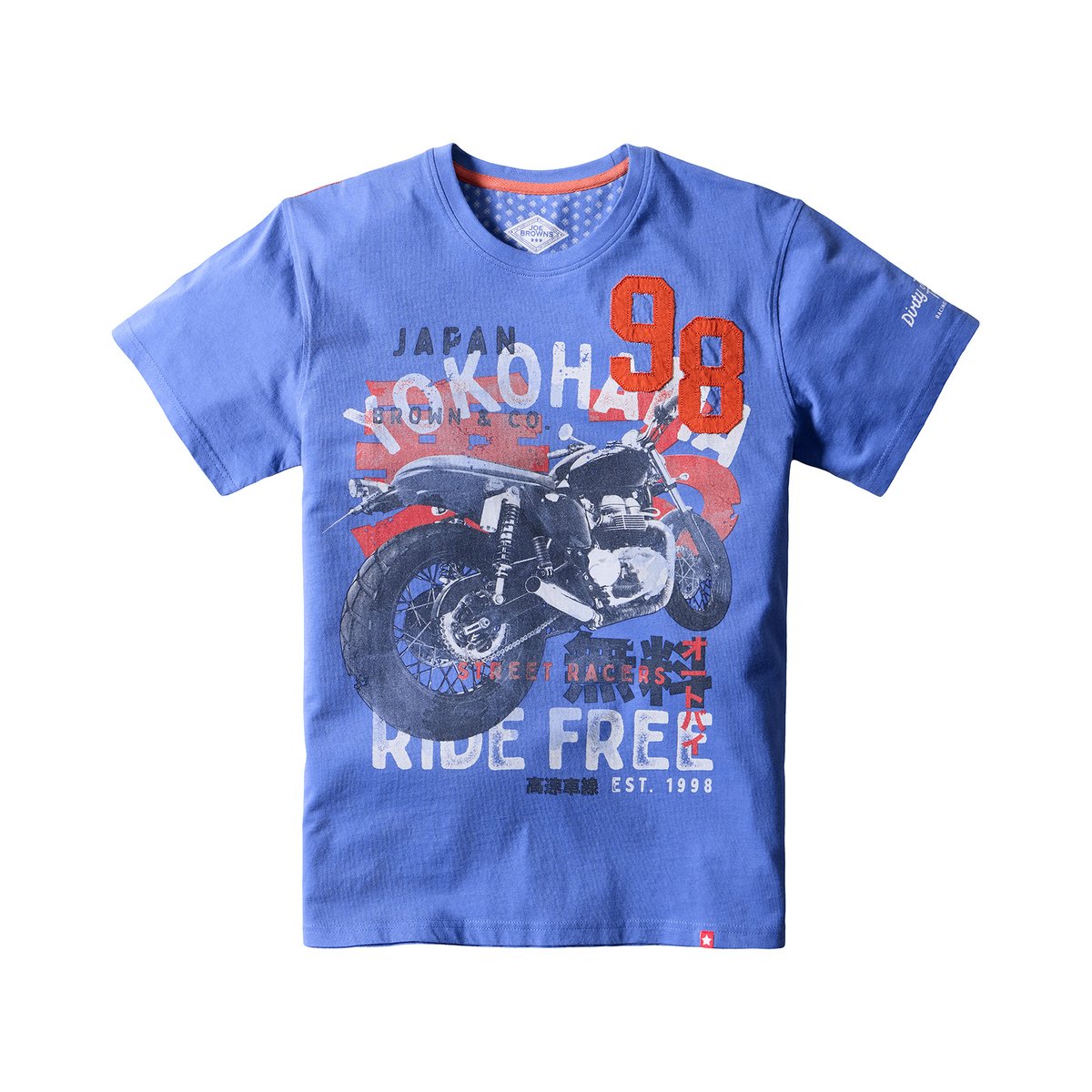 T-Shirt Ride Free bleu, JOE BROWNS