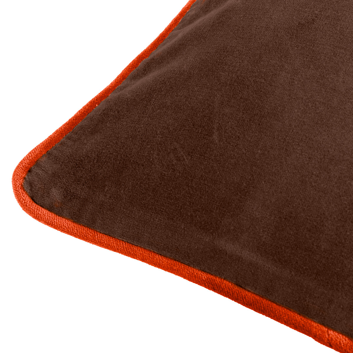MADE.COM Bailey Brushed Cotton Velvet Filled Cushion chocolate, MADE