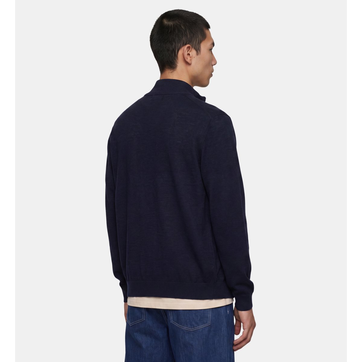 Gilet terigil en laine mérinos bleu marine, GALERIES LAFAYETTE