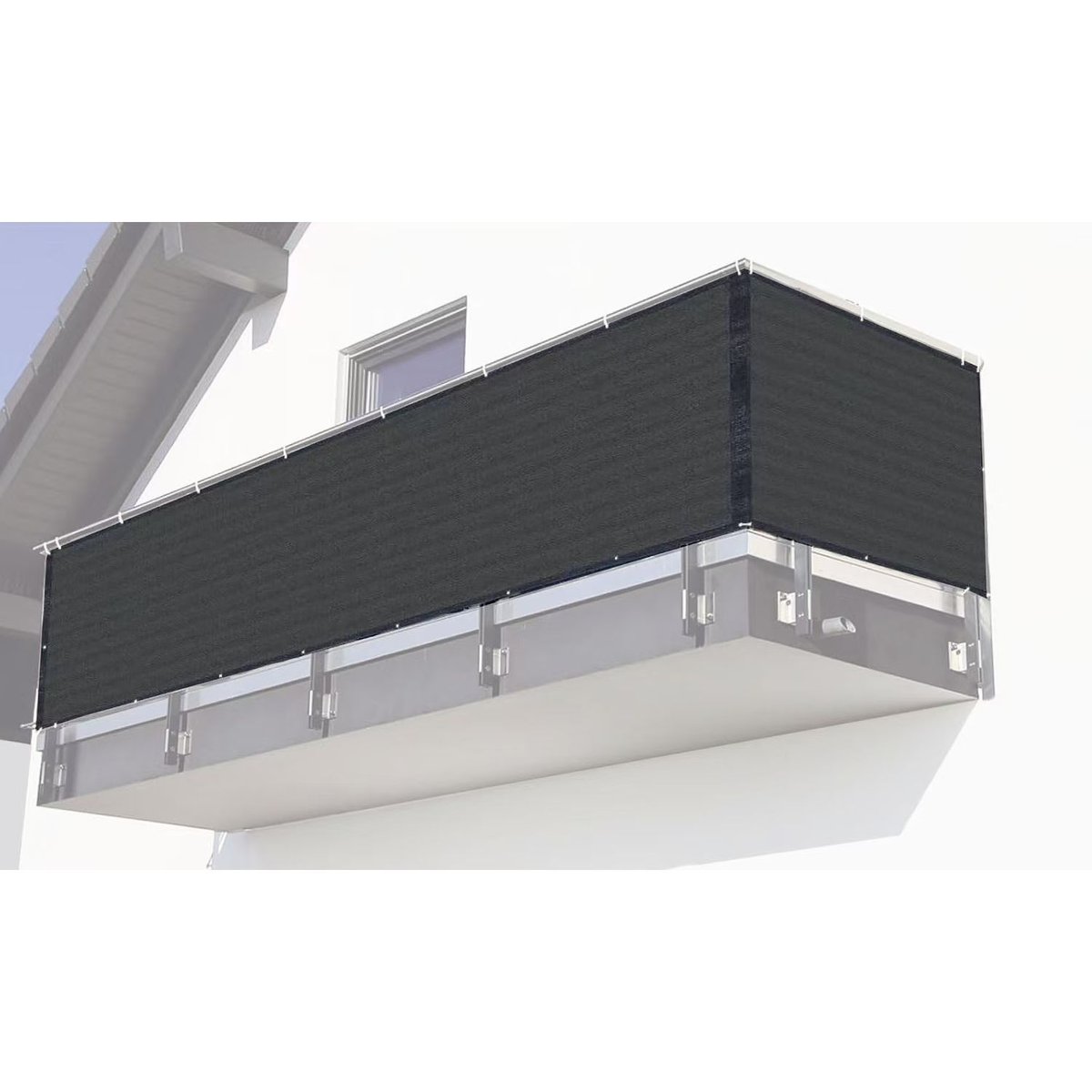Lot de 2 brise-vues occultants en HDPE gris, TOILINUX