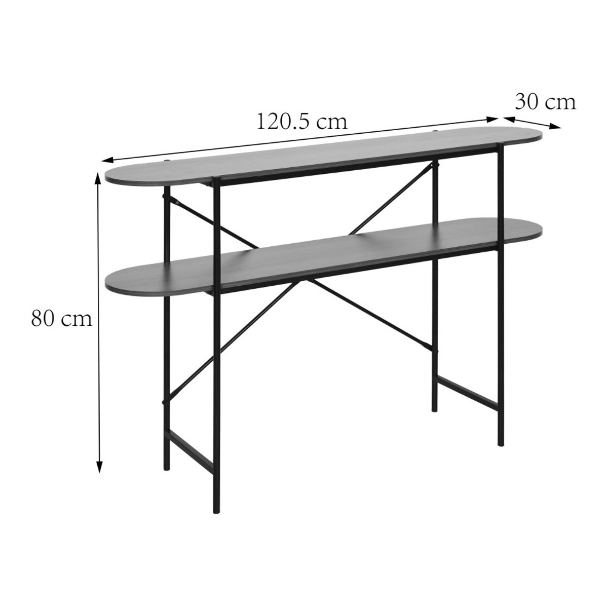 Console en bois et métal L120cm- JANNA bois foncé, DRAWER
