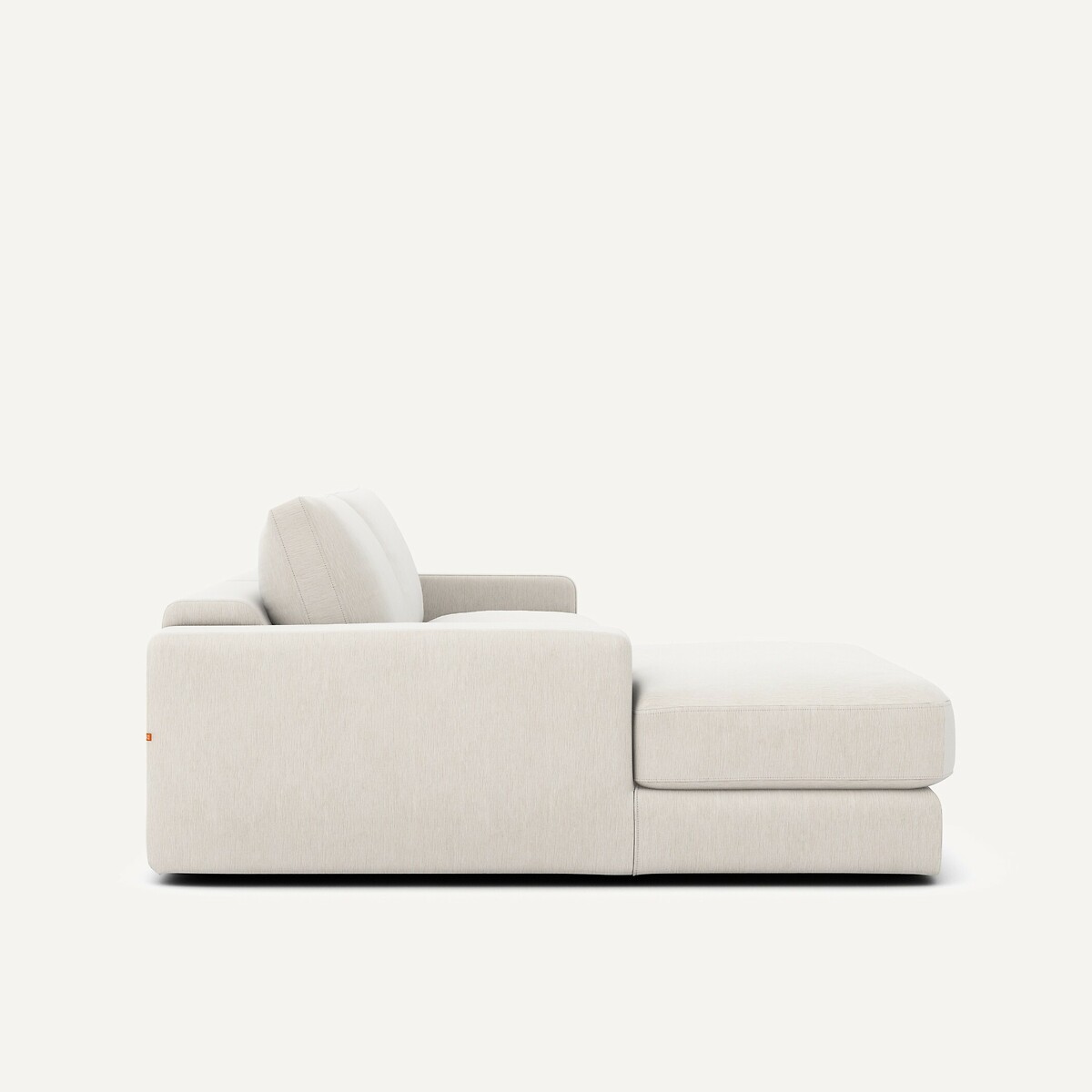Canapé d'angle, en velours chenille, Skander blanc, AM.PM