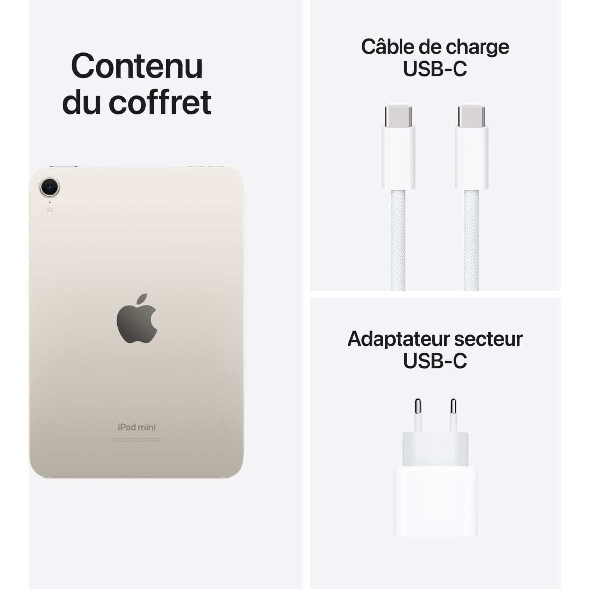 Tablette Apple Mini 128Go Lumière Stellaire blanc, APPLE
