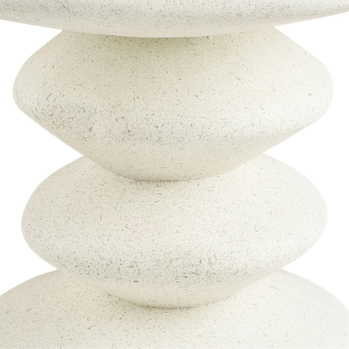 Bout de canapé blanc en fibre d'argile style japandi OTTA blanc, PIER IMPORT
