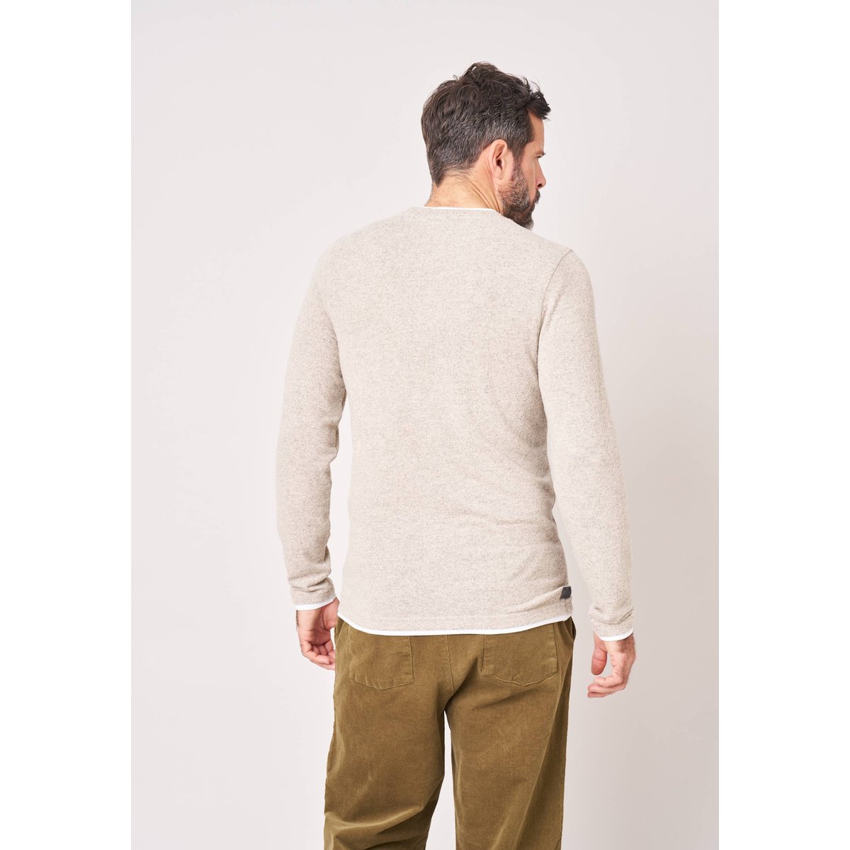 T-shirt homme en coton MONAN taupe, DEELUXE