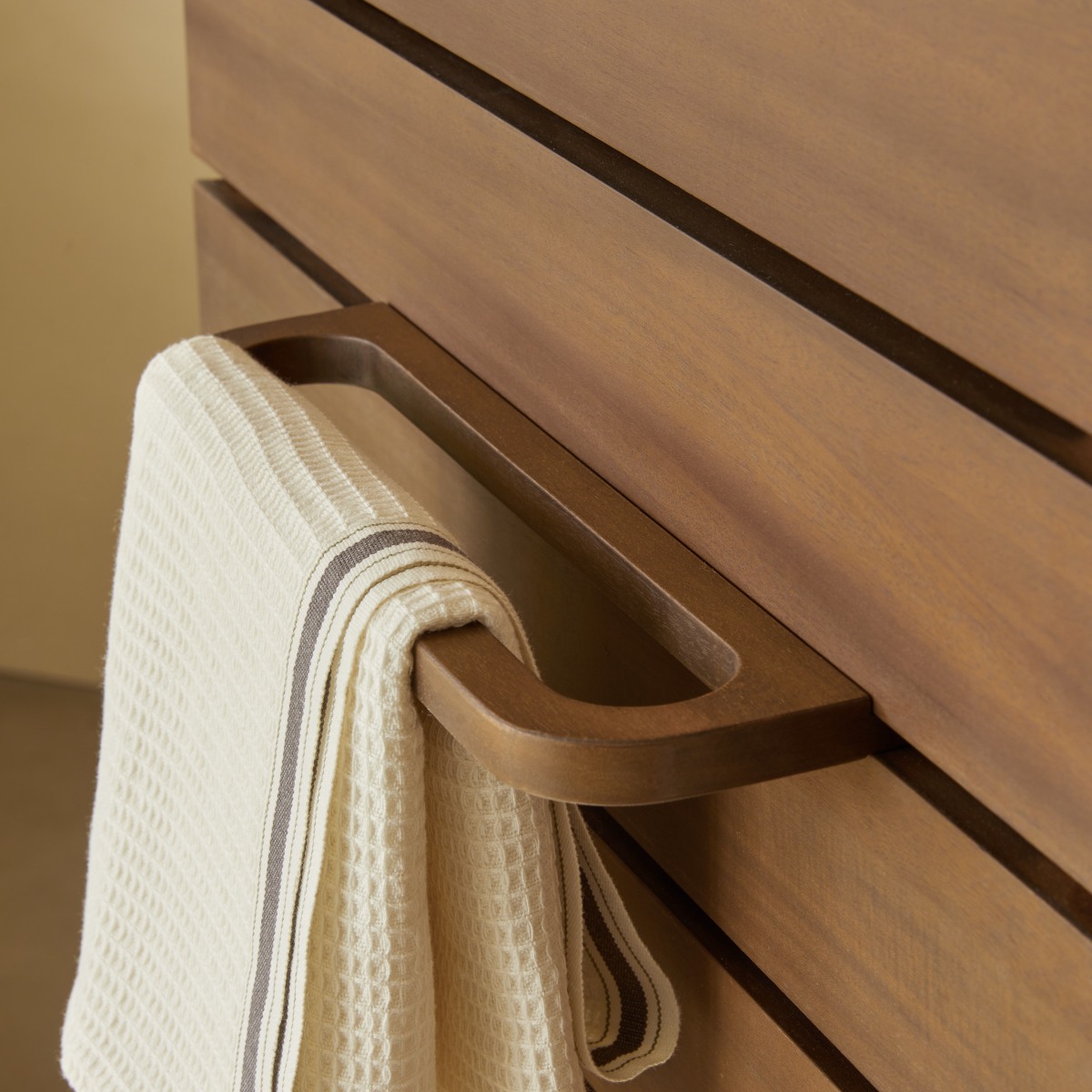Porte-serviette en Acajou, ARTHUR marron, TIKAMOON