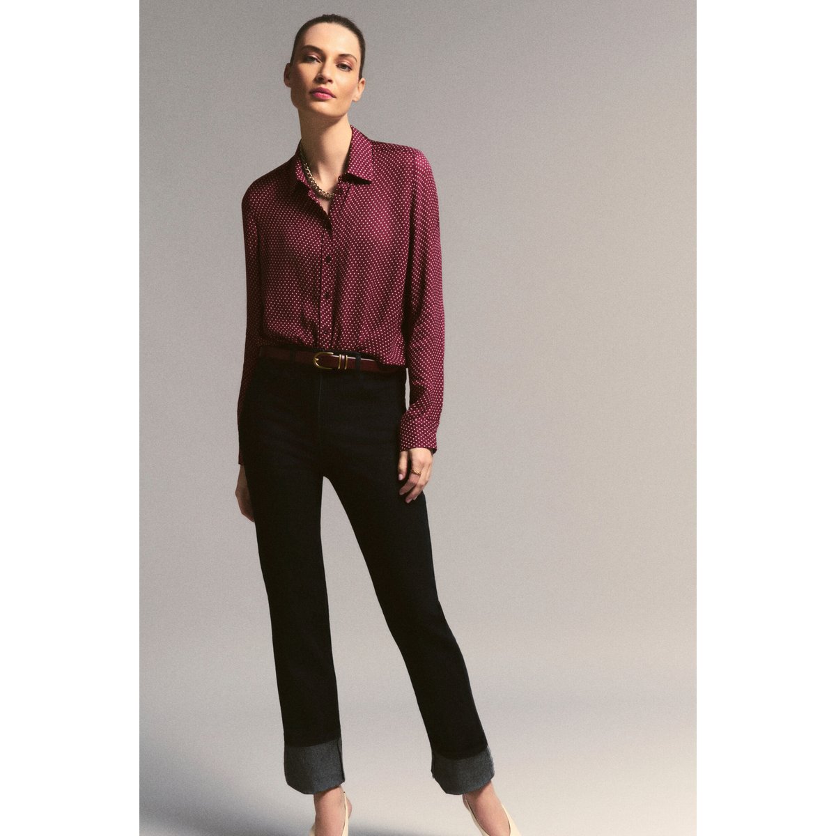 Chemise droite col chemise CBRENDA bordeaux, CAROLL