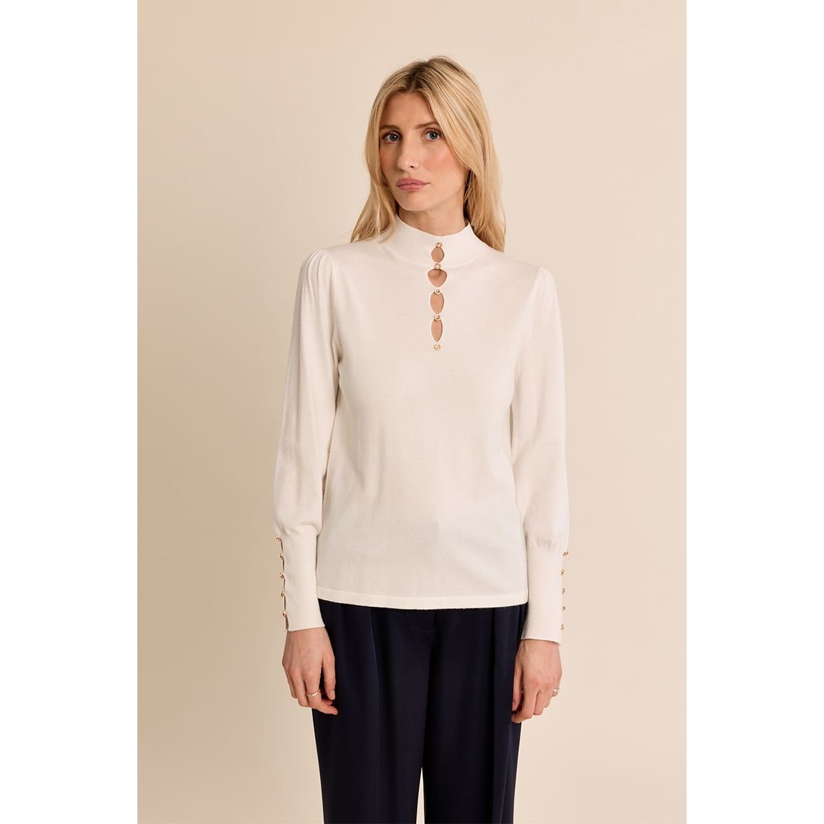 Pull décolleté fantaisie offwhite, MOLLY BRACKEN