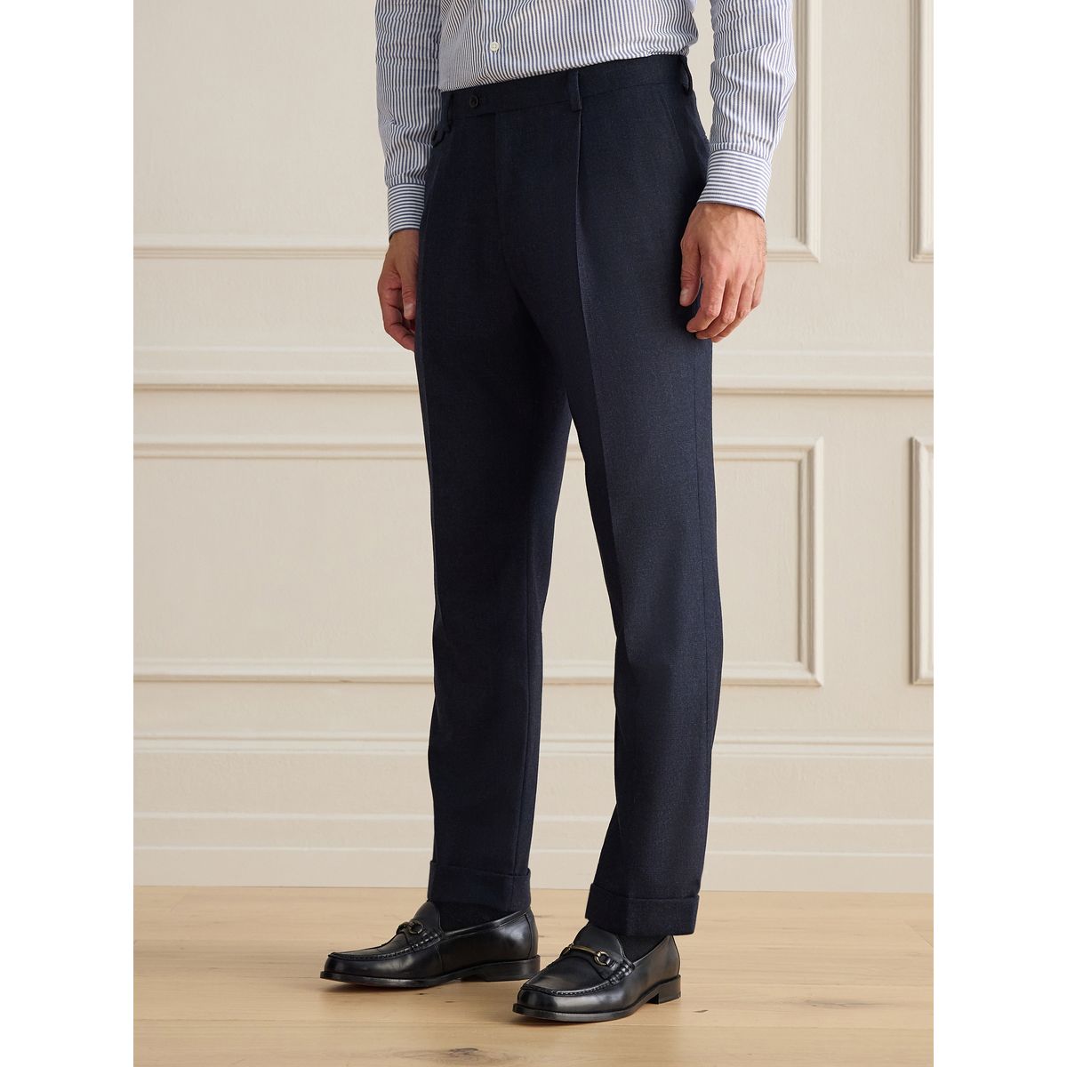 Pantalon de costume ajusté en laine/cachemire signature bleu marine, NEXT