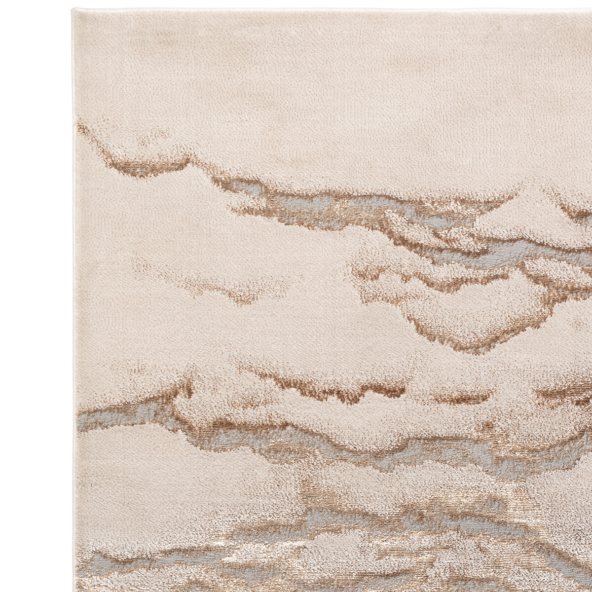 Distressed Linear Metallic Rug champagne, SO'HOME