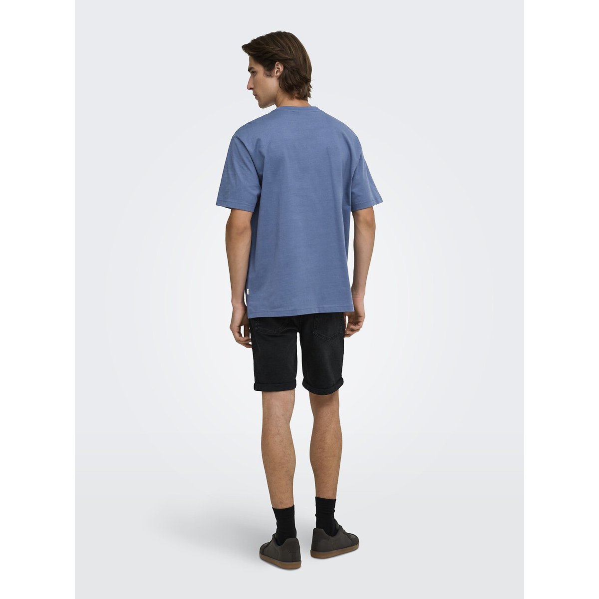 T-shirt ampia girocollo blu vintage, ONLY & SONS