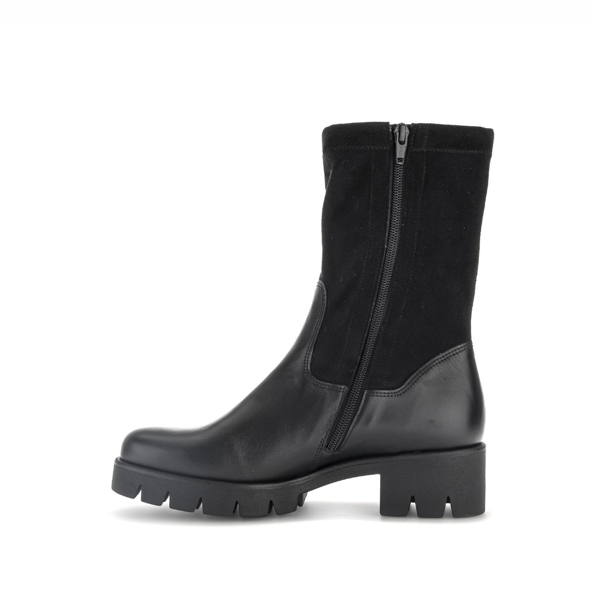 Bottines en cuir lisse/velours à talon décroché noir velours, GABOR