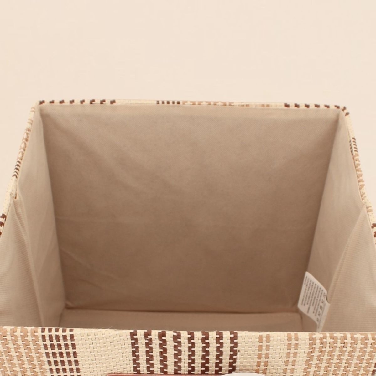 Panier cube en tissage papier 31x31x31cm beige, ORNAMI