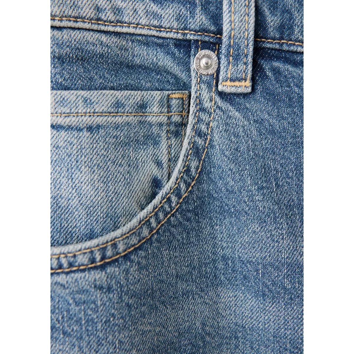 Jean droit taille haute bleu moyen, MANGO