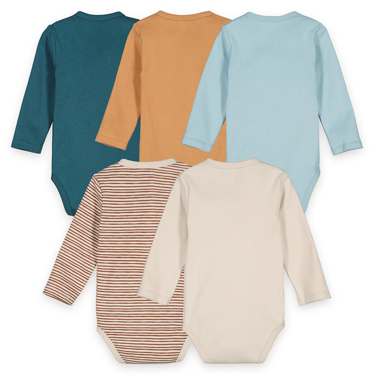 Set van 5 gekruiste rompers gemengd, LA REDOUTE COLLECTIONS