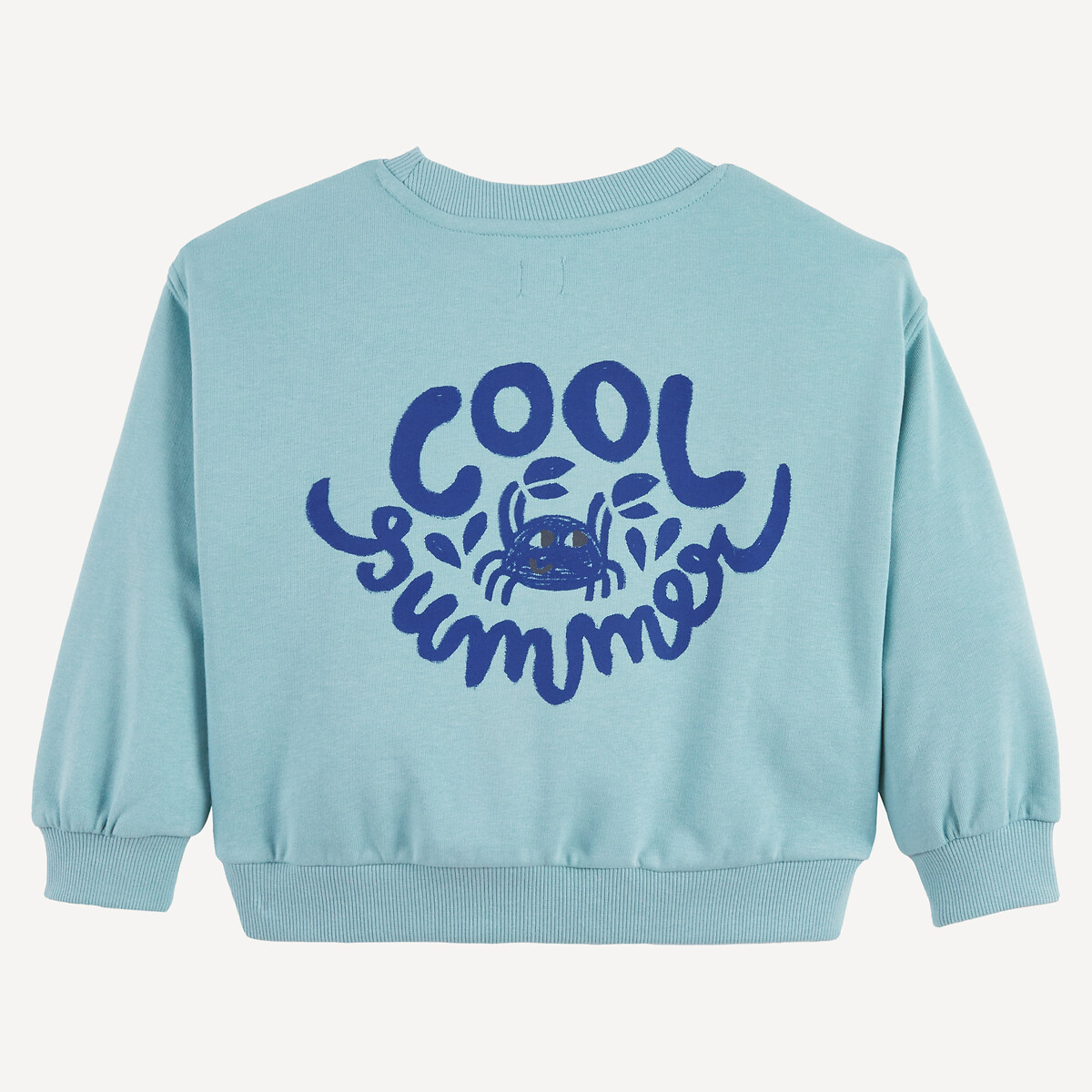 Sweat imprimé crabe devant et dos en molleton bleu, LA REDOUTE COLLECTIONS