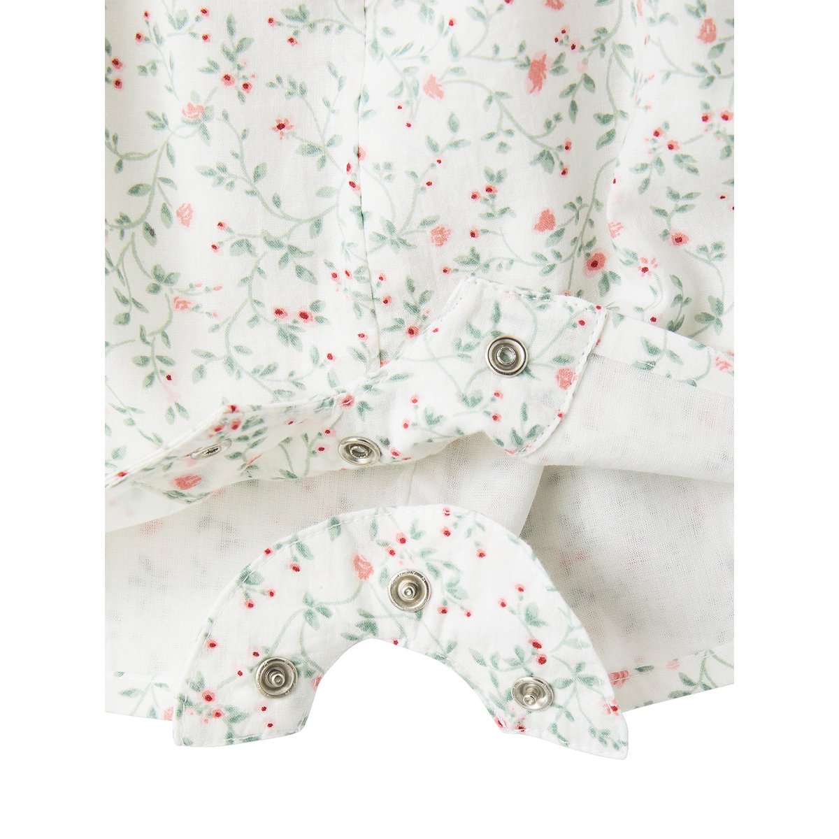 Combinaison short bébé fleuri blanc imprimé, VERTBAUDET
