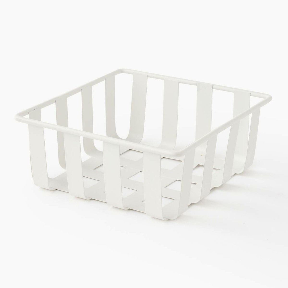 Panier en métal épais blanc, MONOPRIX