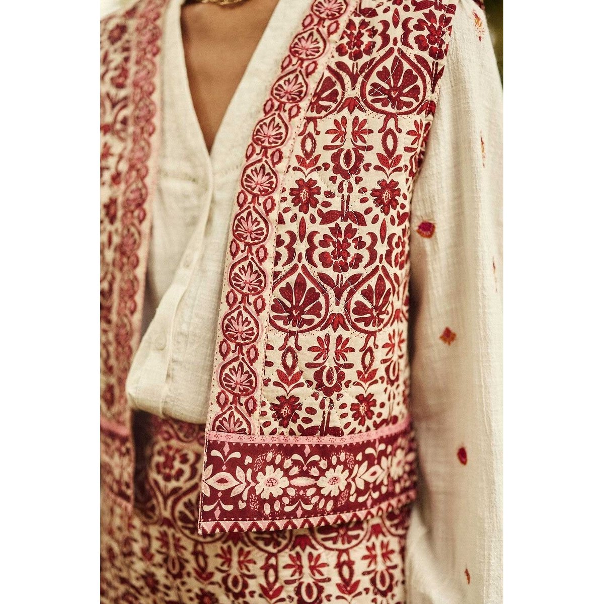 Printed Sleeveless Jacket, VILMA pink print, LA PETITE ETOILE