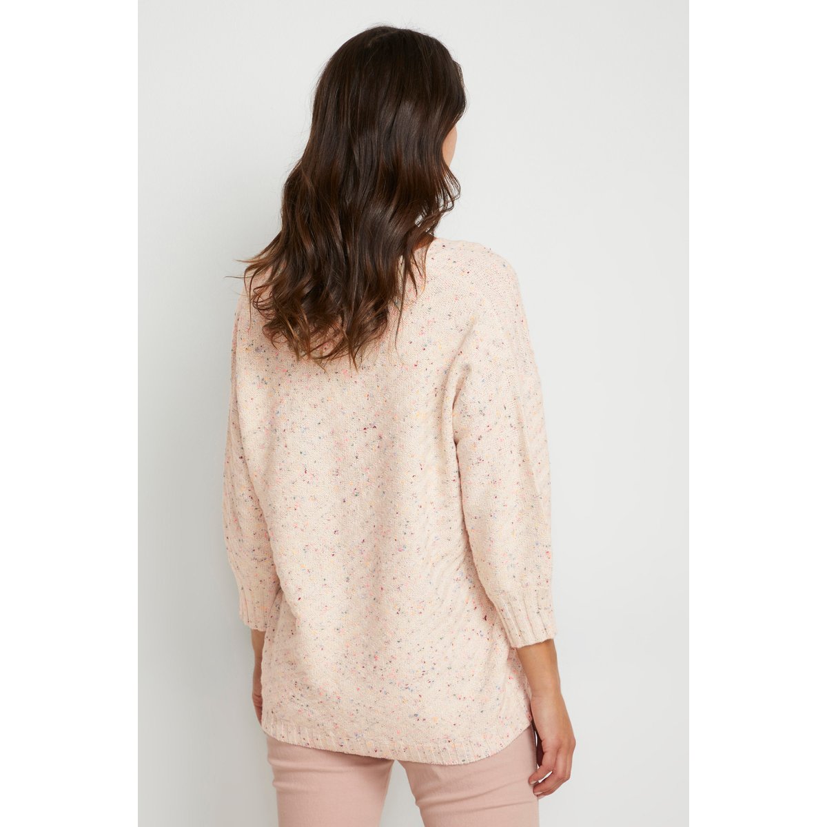 Pullover tricoté beige crème brûlée melange multi dot, KAFFE