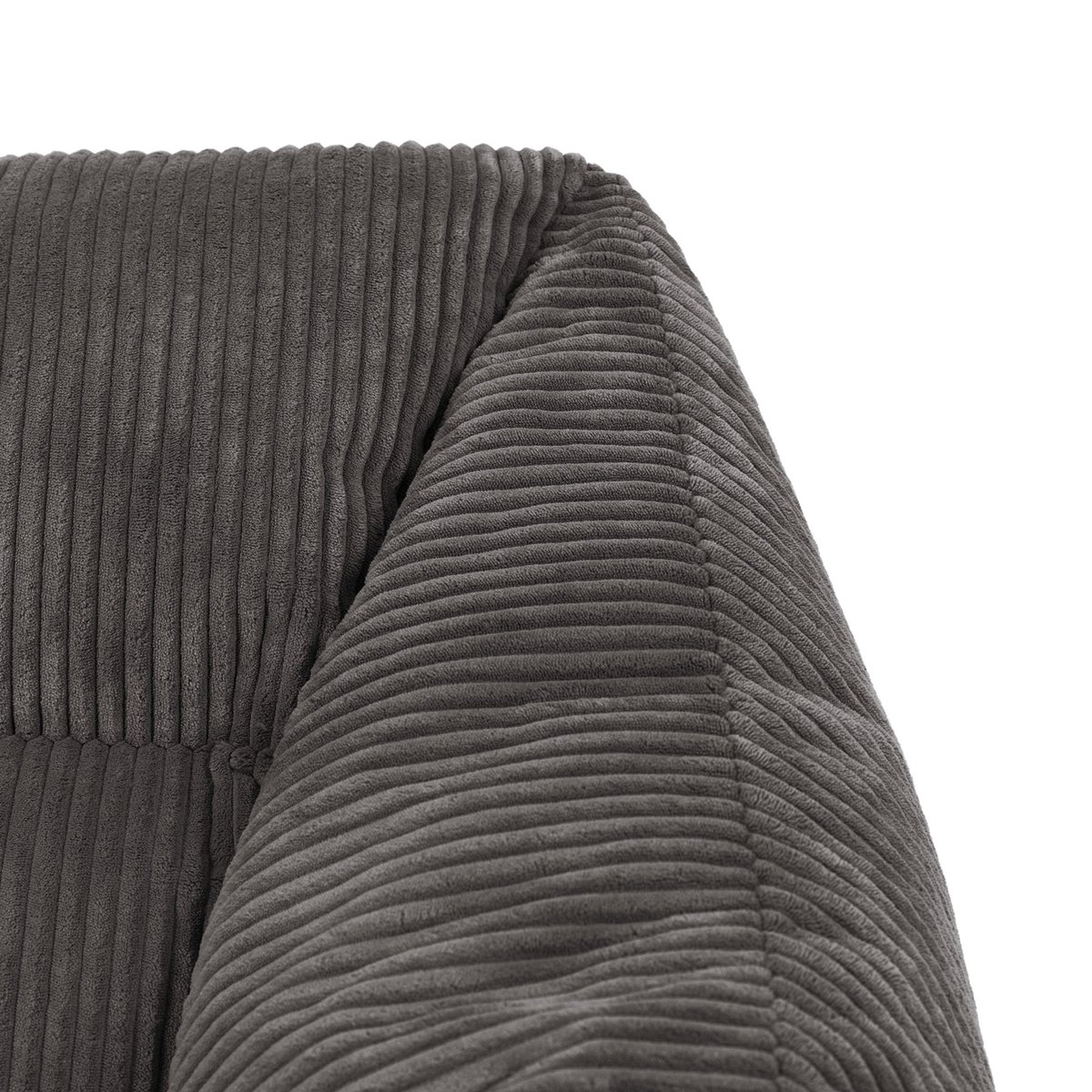 Pouf fauteuil salon velours côtelé Oeko-Tex® - NATALIA gris anthracite, ICON