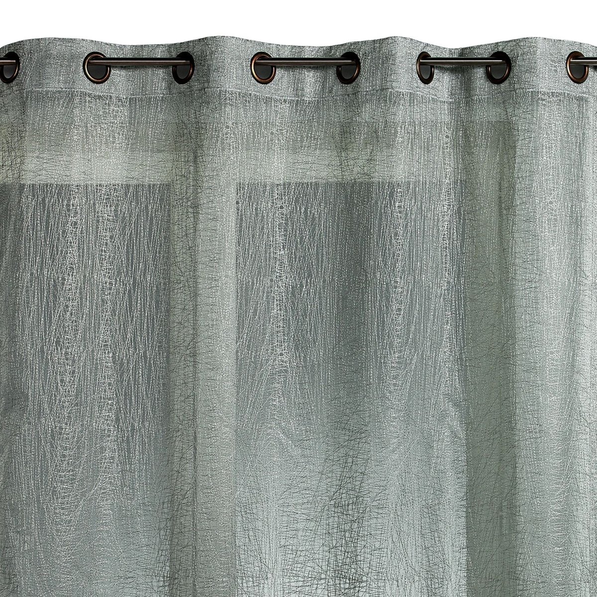 Voilage organza brodé prêt à poser gris clair, HOME MAISON