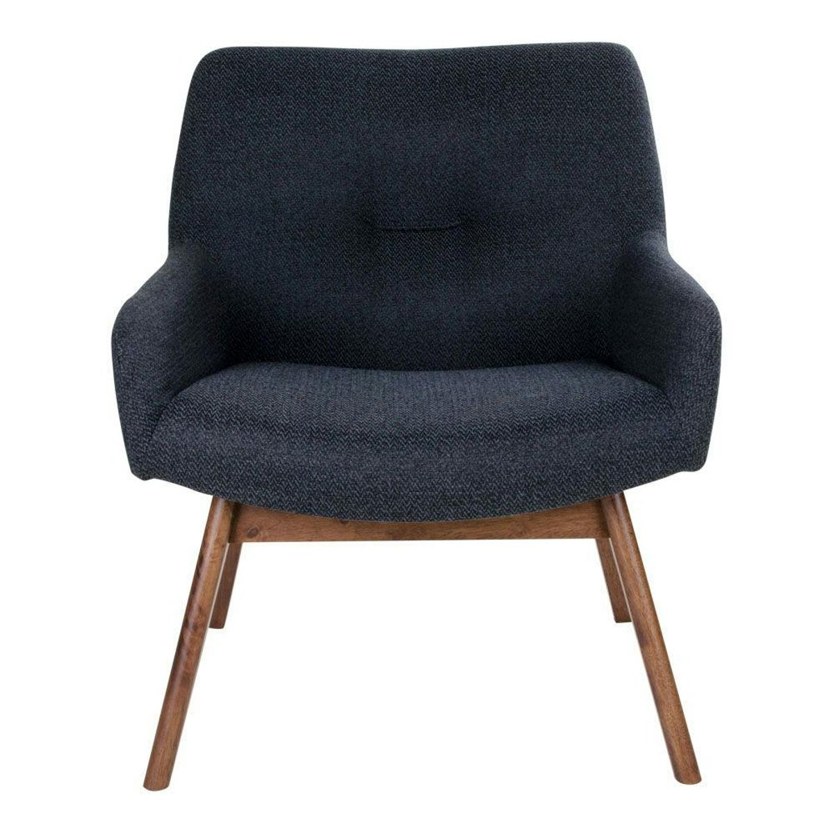 Fauteuil vintage en tissu BERLIN bleu foncé, PIER IMPORT