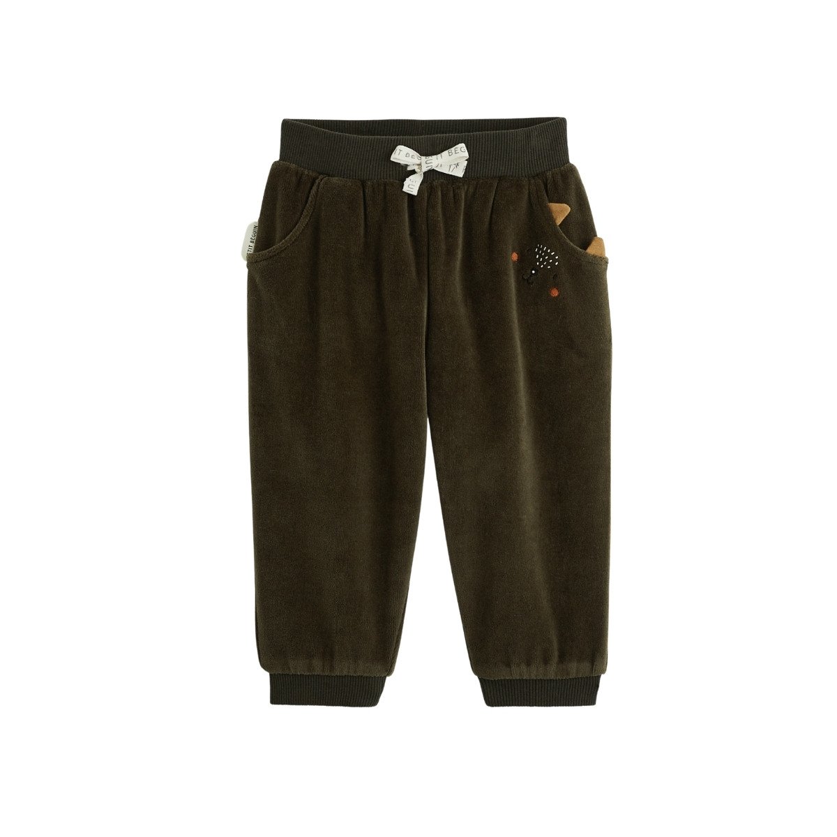 Pantalon bébé en velours Ginkgo vert, PETIT BEGUIN